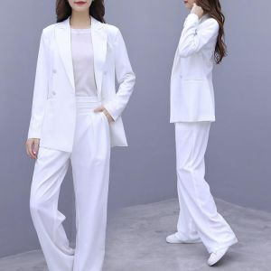 Women's suits 2019 autumn new loose fashion professional suit commuting wide leg trousers temperament women's two-piece