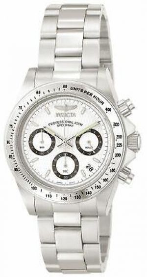 sleek fashion watches     Invicta Men&#039;s Watch Speedway Chronograph White and Black Dial Bracelet 9211