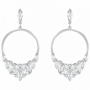    Swarovski Lady Frontal Hoop Pierced Earrings - White - 5392185