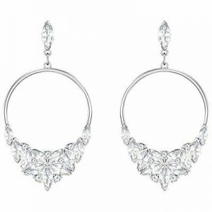    Swarovski Lady Frontal Hoop Pierced Earrings - White - 5392185