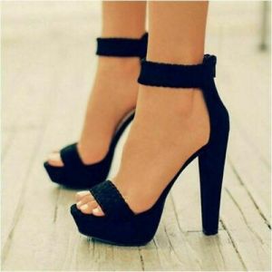    Women&#039;s Ankle Strap Platform High Heels Sandals Knit Weave Peep Toe Shoes Summer